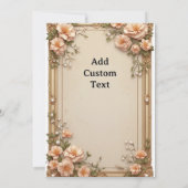 Elegant Wedding Frame With Soft Pink Flowers 招待状 (裏面)