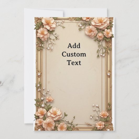 Elegant Wedding Frame With Soft Pink Flowers 招待状 (裏面)