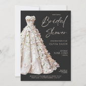 Elegant Wedding Gown Bridal Shower Invitation  招待状 (正面)