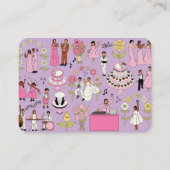 Elegant Wedding Illustration Business Card – Pink  名刺 (正面)