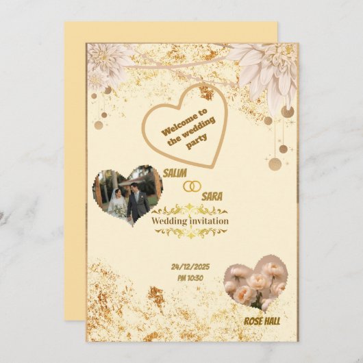 Elegant Wedding Invitation (正面/裏面)