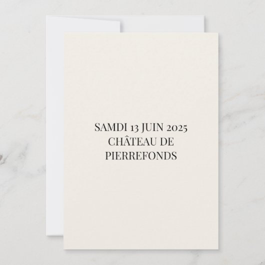 Elegant Wedding Invitation 招待状 (裏面)