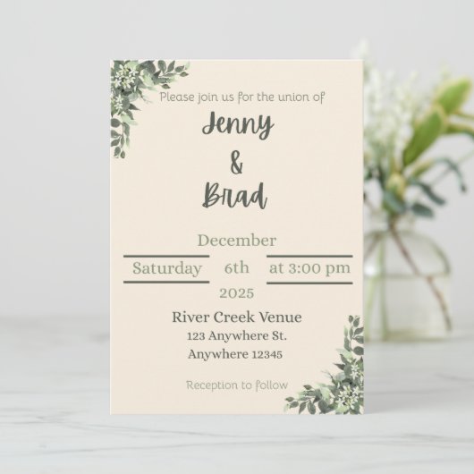 Elegant wedding invitation  招待状 (スタンド正面)