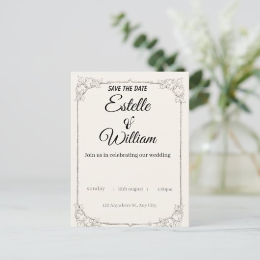 Elegant Wedding Invitation – A Modern Touch for Yo ポストカード (スタンド正面)