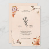Elegant wedding invitation adorned with roses 招待状 (正面/裏面)