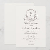Elegant Wedding Invitation Card 招待状 (正面/裏面)