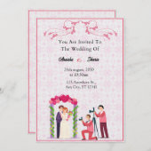Elegant Wedding Invitation Card 招待状 (正面/裏面)