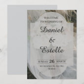 Elegant Wedding Invitation Card 招待状 (正面/裏面)