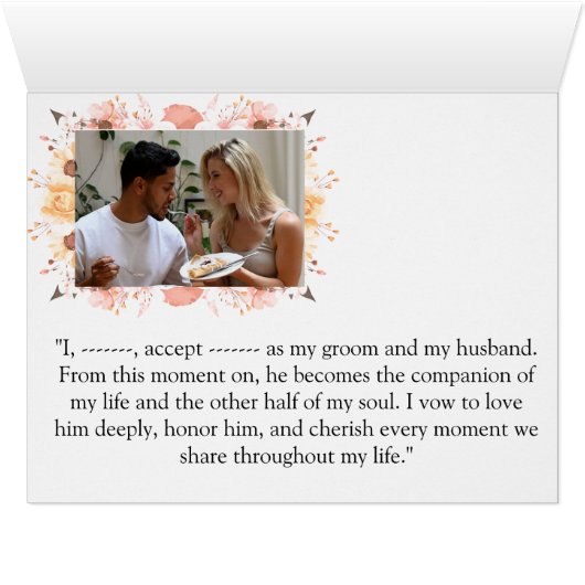 Elegant Wedding Invitation Card | add name & photo (内部横(下))