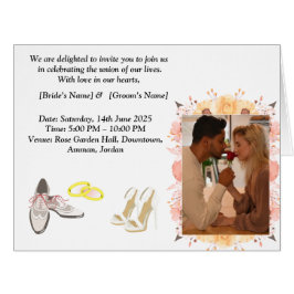 Elegant Wedding Invitation Card | add name & photo