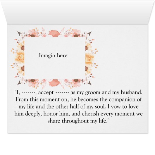 Elegant Wedding Invitation Card | Romantic Floral  (内部横(下))