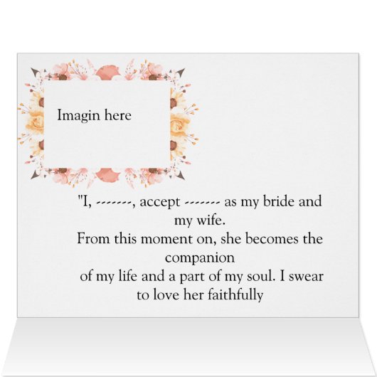 Elegant Wedding Invitation Card | Romantic Floral  (内部横(上))