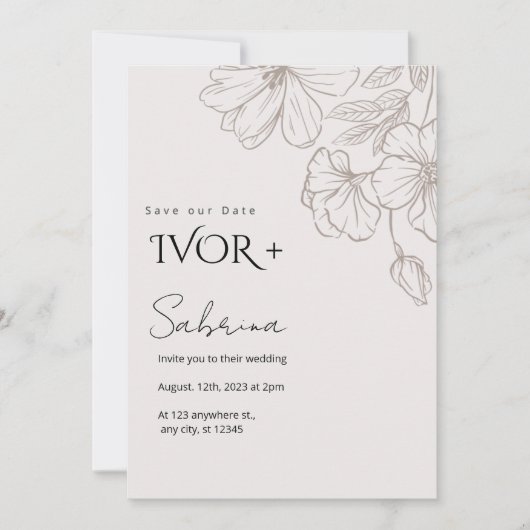 Elegant Wedding Invitation Card TemplateInvitation 招待状 (正面)