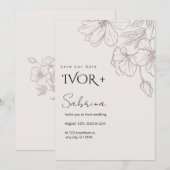 Elegant Wedding Invitation Card TemplateInvitation 招待状 (正面/裏面)