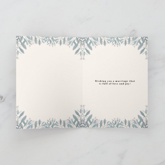Elegant Wedding Invitation Card with Bride & Groom カード (内部)
