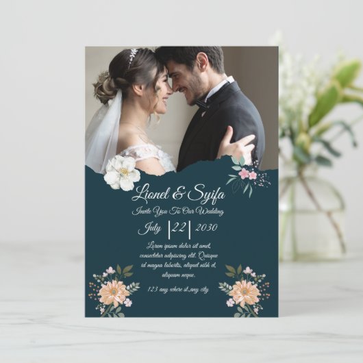 Elegant Wedding Invitation – Classic & Romantic Ce 招待状 (スタンド正面)