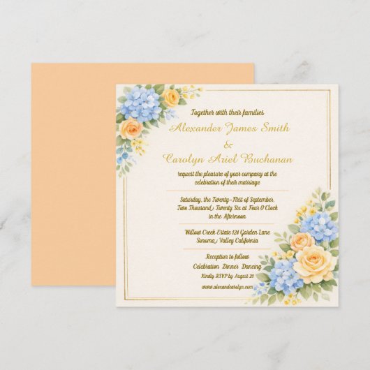 Elegant Wedding Invitation - Customisable 招待状 (正面/裏面)