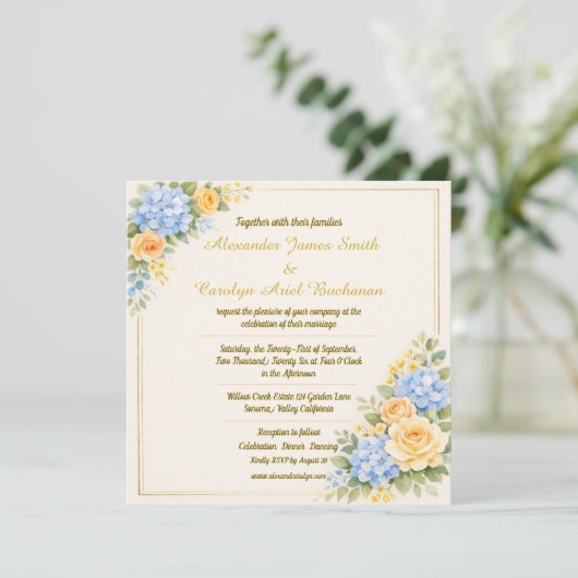 Elegant Wedding Invitation - Customisable 招待状 (スタンド正面)