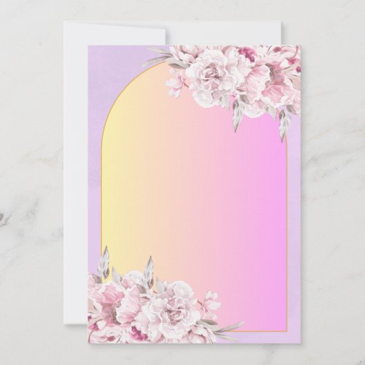 Elegant Wedding Invitation Floral Romantic 招待状 (正面)