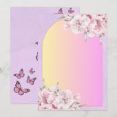 Elegant Wedding Invitation Floral Romantic 招待状 (正面/裏面)