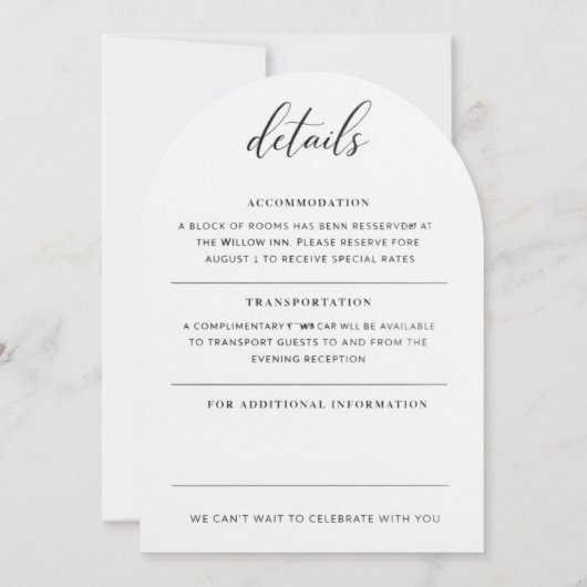 Elegant wedding invitation for you 招待状 (裏面)