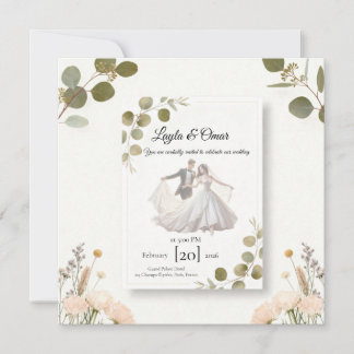Elegant Wedding Invitation – Minimalist Romantic D カード