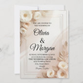 Elegant Wedding Invitation Pampas Grass Flora 招待状 (正面)
