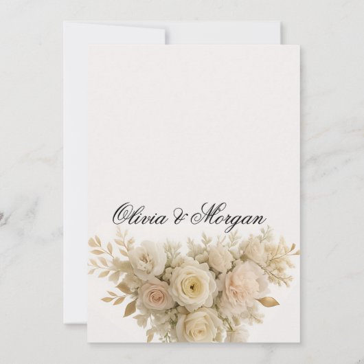 Elegant Wedding Invitation Pampas Grass Flora 招待状 (裏面)