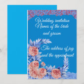 Elegant Wedding Invitation Romantic Floral Style 招待状 (正面/裏面)