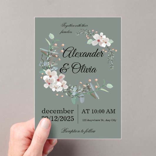 Elegant Wedding Invitation – Simple and Luxurious  アクリル招待状 (インサイチュ (ポータブル))