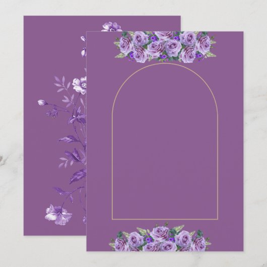 Elegant Wedding Invitation Template 招待状 (正面/裏面)