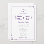 Elegant Wedding Invitation Template  招待状 (正面/裏面)