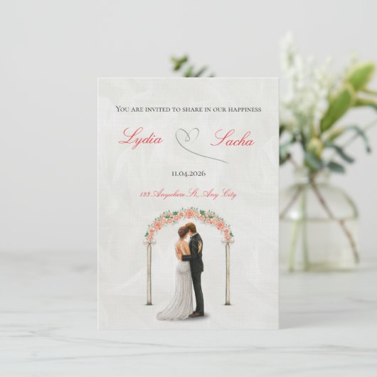 Elegant Wedding Invitation Template 招待状 (スタンド正面)