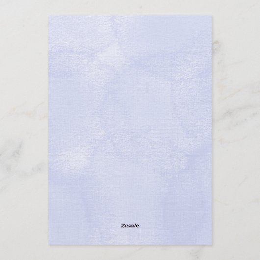 Elegant wedding invitation with blue floral  招待状 (裏面)