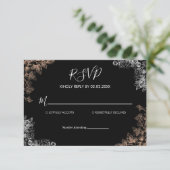 Elegant Wedding Invitation with Dark Floral 出欠カード (スタンド正面)
