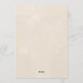 Elegant wedding invitation with floral olive 招待状 (裏面)