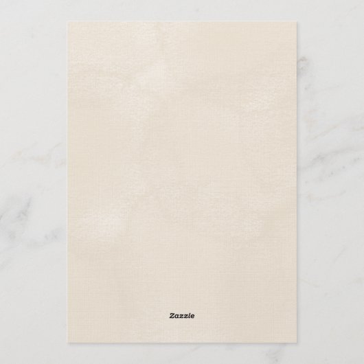 Elegant wedding invitation with floral olive 招待状 (裏面)