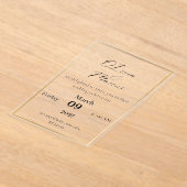Elegant Wedding Invitation with Gold Frame  アクリル招待状 (レイダウン)