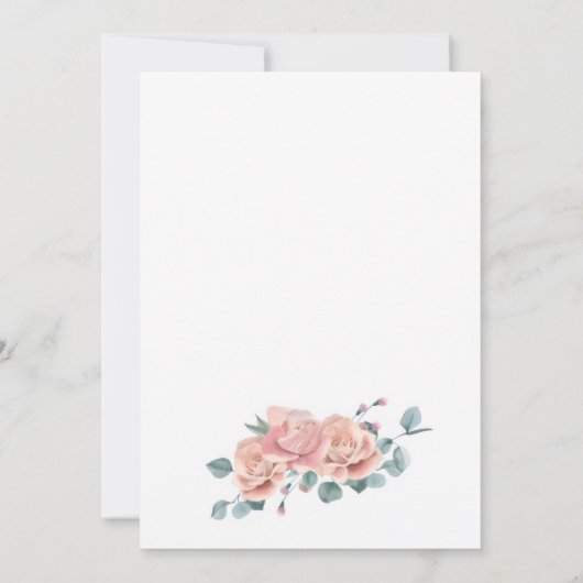 Elegant wedding invitation with  gold frame  招待状 (裏面)