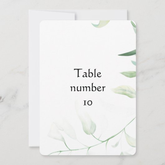 Elegant wedding invitation with green leaves 招待状 (裏面)