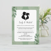 Elegant Wedding Invitation with Heart Silhouette 招待状 (スタンド正面)