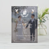 Elegant wedding invitation with new design 招待状 (スタンド正面)