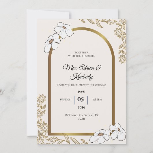 Elegant Wedding Invitations | Minimalist Designs 招待状 (正面)