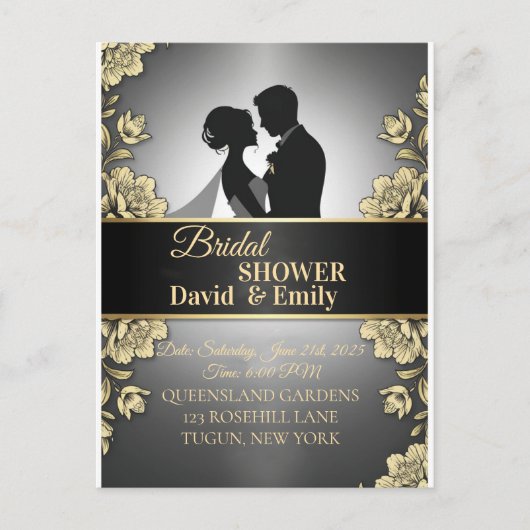 Elegant Wedding Invitations – Timeless Love in Eve ポストカード (正面)