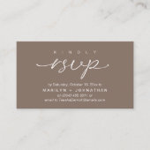 Elegant Wedding Invites RSVP via Phone or Email エンクロージャーカード (正面)