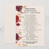 Elegant Wedding Itinerary Card 案内状 (正面/裏面)