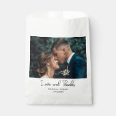 Elegant Wedding Love and Thanks Photo フェイバーバッグ (正面)