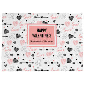 Elegant Wedding Love Lettering Hand Drawn Gift Bag ラージペーパーバッグ (裏面)