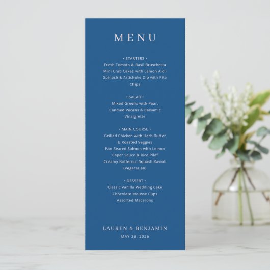 Elegant Wedding Menu Card メニュー (スタンド正面)