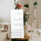 Elegant Wedding Menu with Venue Illustration メニュー